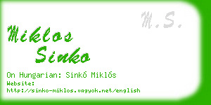 miklos sinko business card